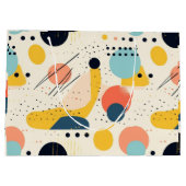 Muster Mitte des Jahrhunderts. Abstrakte Formen Große Geschenktüte (Rückseite)