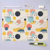 Muster Mitte des Jahrhunderts. Abstrakte Formen Seidenpapier (Handwerk)