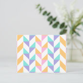 Muster Modern farbenfroh - Modefeder geometrisch Postkarte (Stehend Vorderseite)