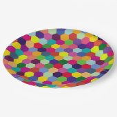 Muster Modern farbenfroh - Modefeder-Hipster Pappteller (Schrägansicht)