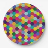 Muster Modern farbenfroh - Modefeder-Hipster Pappteller (Vorderseite)