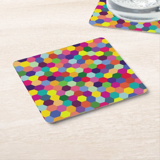 Muster Modern farbenfroh - Modefeder-Hipster Rechteckiger Pappuntersetzer (angewinkelt)