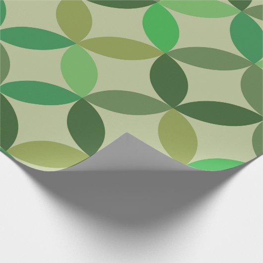 Muster moderner geometrischer grüner Kreise Mitte Geschenkpapier (Ecke)