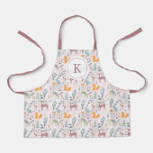 Muster moderner Waldtiere Schürze (Vorderseite)