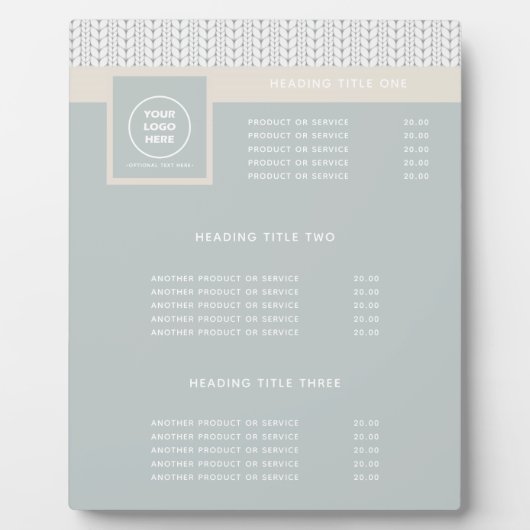 Muster Modernes Berufliches Logo Fotoplatte (Vorderseite)