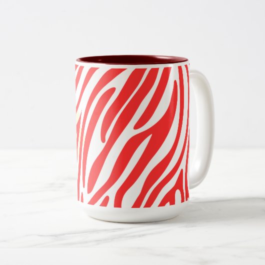 Muster Modernes Kunstdesign Zweifarbige Tasse (VorderseiteRechts)