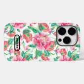 Muster-Monogramm für Girl-Pink-Blume Case-Mate iPhone Hülle (Rückseite (Horizontal))
