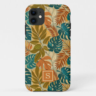 Muster-Monogramm für tropische Blätter Case-Mate iPhone Hülle