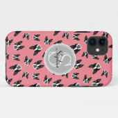 Muster-Monogramm-Handy-Fall Bostons Terrier Case-Mate iPhone Hülle (Rückseite (Horizontal))