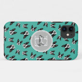 Muster-Monogramm-Handy-Fall Bostons Terrier Case-Mate iPhone Hülle (Rückseite (Horizontal))