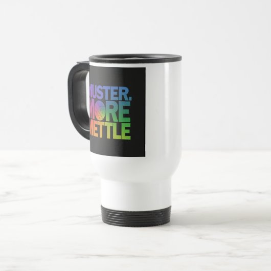 "Muster More Mettle" Reisecoffee Mug Reisebecher (Vorderseite Links)