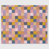 Muster Muster Gelbes Lila geometrisches Design Geschenkpapier (Flach)