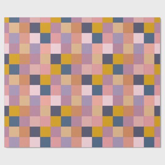 Muster Muster Gelbes Lila geometrisches Design Geschenkpapier (Flach)