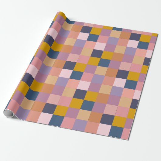 Muster Muster Gelbes Lila geometrisches Design Geschenkpapier (Ungerollt)