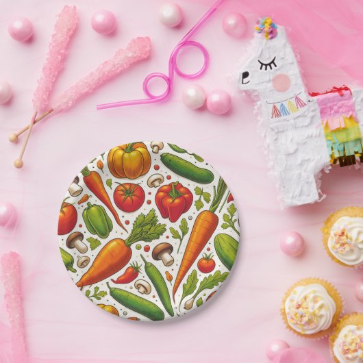 Muster nahtloser Gemüse Pappteller (Party)