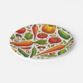 Muster nahtloser Gemüse Pappteller (Schrägansicht)