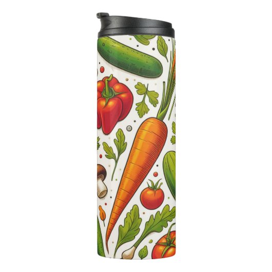 Muster nahtloser Gemüse Thermosbecher (Nach rechts gedreht)