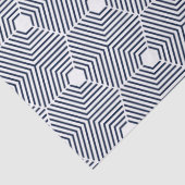 Muster Navy-Blue und White Geometric Seidenpapier (Detail)