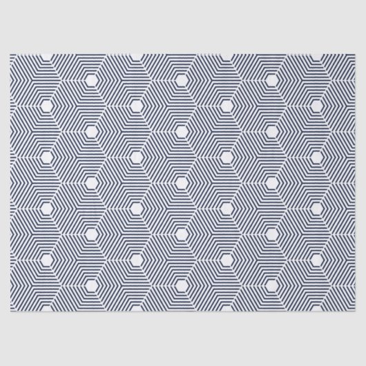 Muster Navy-Blue und White Geometric Seidenpapier (Vorderseite)