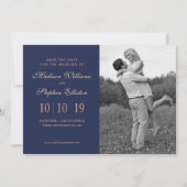 Muster Navy & Pink Floral & Pflanze - Save the Dat Save The Date (Vorderseite)