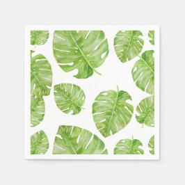 Muster Niedlich Chic Banana Leaf Green White Serviette