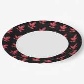 Muster Niedlich Chic Leaf farbenfroh schwarz Pappteller (Schrägansicht)