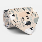 Muster Niedliche Schafspelze Beige Farbe minimal Krawatte (Gerollt)