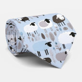 Muster Niedliche Schafspelzen Farbe minimal Krawatte (Gerollt)