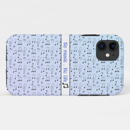 Muster Notenmusik iPhone Case (Rückseite (Horizontal))