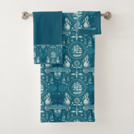Muster Nr. 2 für Schiffe und Ozeane Badhandtuch Set