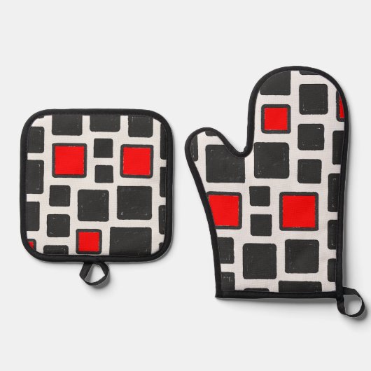 Muster Ofenhandschuh & Topflappen-Set (Vorderseite)