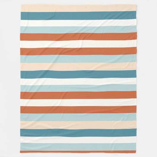 Muster Orange, Blau und Weiß Fleecedecke (Vorderseite)