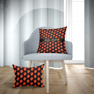 Muster Orange Herbstblatt Kissen