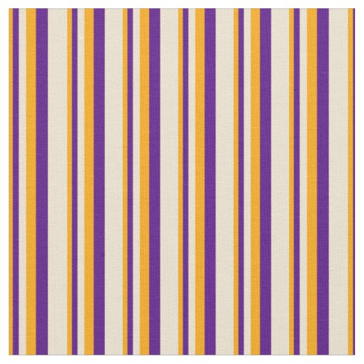 Muster Orange, Indigo und Beige Linien Stoff (Nahaufnahme)