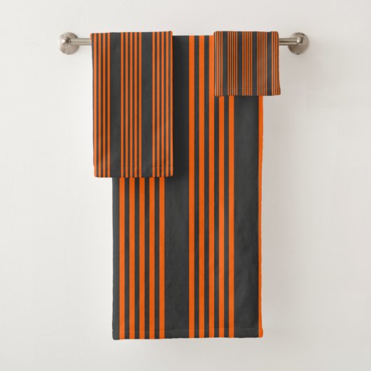 Muster Orange und Kohle, fünf Streifen Badhandtuch Set (Insitu)