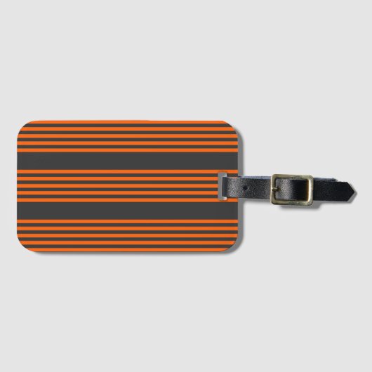 Muster Orange und Kohle, fünf Streifen Gepäckanhänger (Vorderseite (Horizontal))