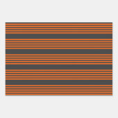 Muster Orange und Kohle, fünf Streifen Geschenkpapier Set (Vorderseite)