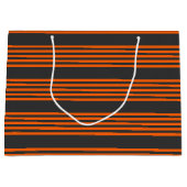 Muster Orange und Kohle, fünf Streifen Große Geschenktüte (Vorderseite)