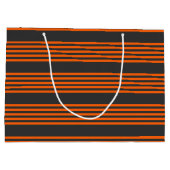 Muster Orange und Kohle, fünf Streifen Große Geschenktüte (Rückseite)