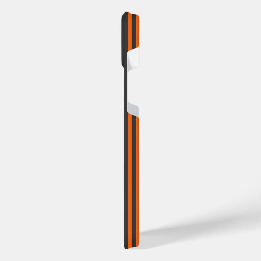 Muster Orange und Kohle, fünf Streifen iPhone Hülle (Linke Seite)