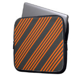 Muster Orange und Kohle, fünf Streifen Laptopschutzhülle (Vorderseite Links)
