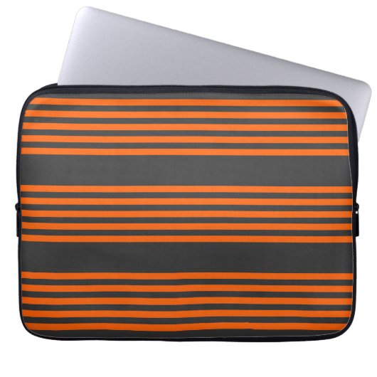 Muster Orange und Kohle, fünf Streifen Laptopschutzhülle (Vorderseite)