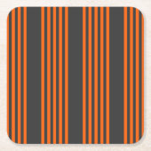 Muster Orange und Kohle, fünf Streifen Rechteckiger Pappuntersetzer (Vorderseite)