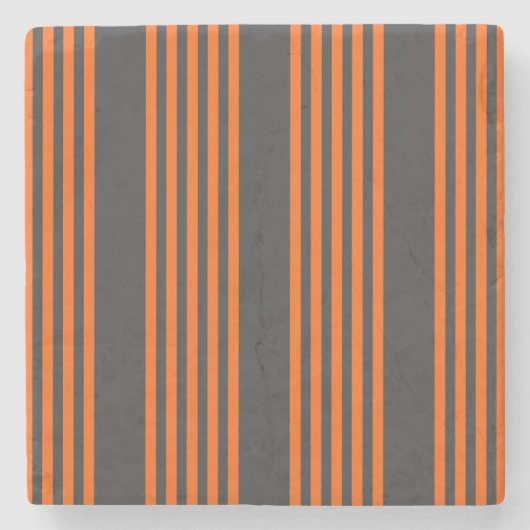 Muster Orange und Kohle, fünf Streifen Steinuntersetzer (Vorderseite)