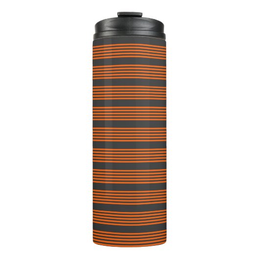 Muster Orange und Kohle, fünf Streifen Thermosbecher (Vorderseite)
