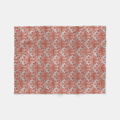 Muster Orange und Silvery White Floral Damask Fleecedecke (Vorderseite (Horizontal))