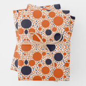 Muster orangefarbener und blauer Kreise Geschenkpapier Set (Beispiel)