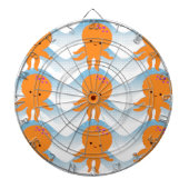 Muster Orangen- und Blauwellen Dartscheibe (vorne)