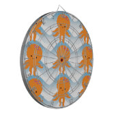 Muster Orangen- und Blauwellen Dartscheibe (Vorderseite Links)