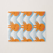 Muster Orangen- und Blauwellen Puzzle (Horizontal)